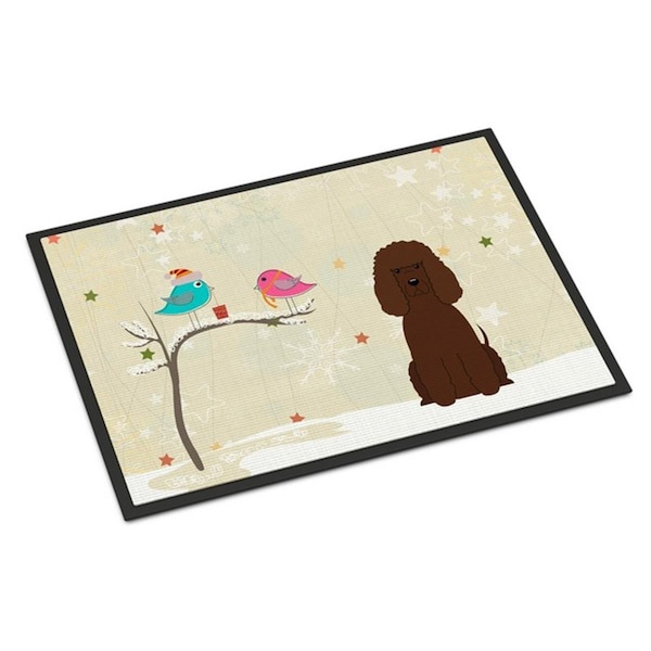 Carolines Treasures Christmas Presents Between Friends Irish Water Spaniel Indoor or Outdoor Mat, 18 x 0.25 x 27 in. BB2535MAT - main
